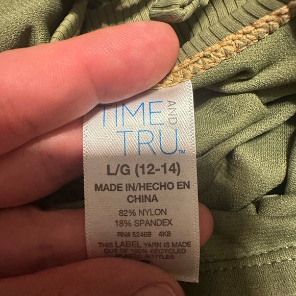 One piece swimsuit dark army green size L 12-14 - Picture 4 of 4